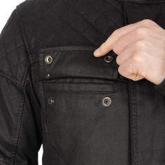 Oxford Hardy 2.0 Wax Erkek Deri Motosiklet Ceketi - Siyah - TM250401