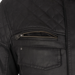 Oxford Hardy 2.0 Wax Erkek Deri Motosiklet Ceketi - Siyah - TM250401