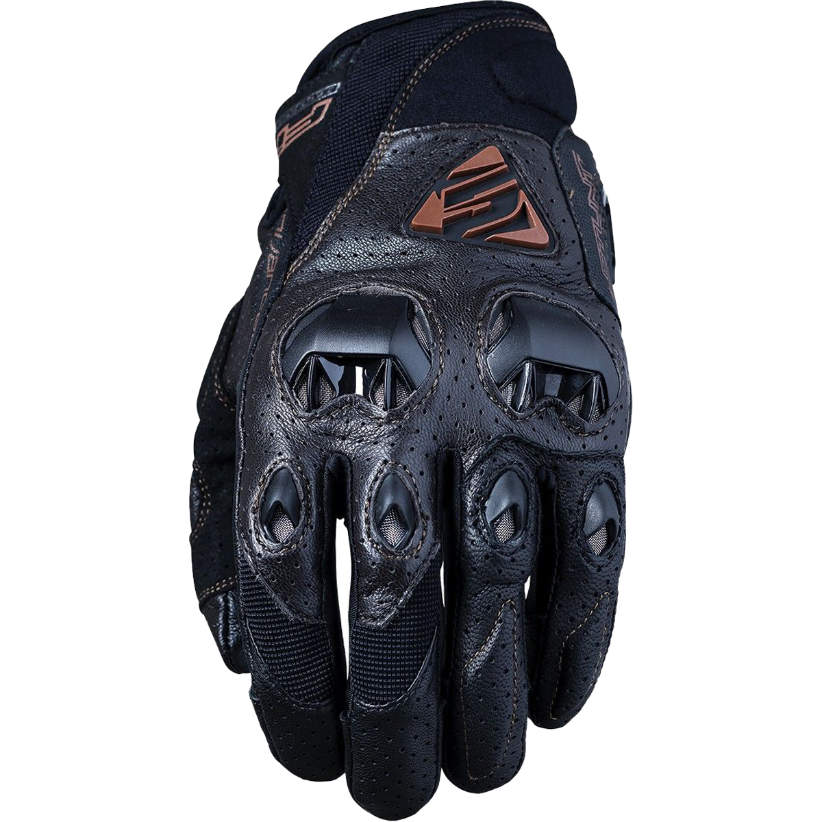 Five Gloves Stunt Evo - Siyah/Kahverengi Deri Motosiklet Eldiveni