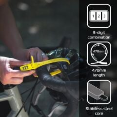 Oxford Şifreli Kelepçe Kilit Sarı - Oxford Combi Zip Lock Yellow - LK151