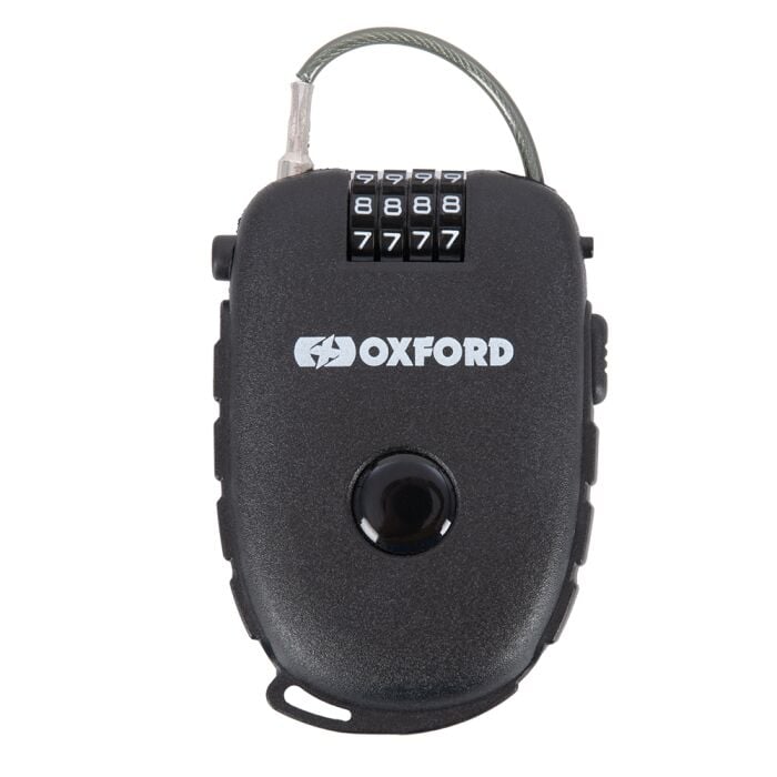 Oxford Toplanabilir Kablo Kilidi Siyah 75cm - Oxford Retra Cable Black - LK100