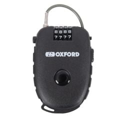Oxford Toplanabilir Kablo Kilidi Siyah 75cm - Oxford Retra Cable Black - LK100