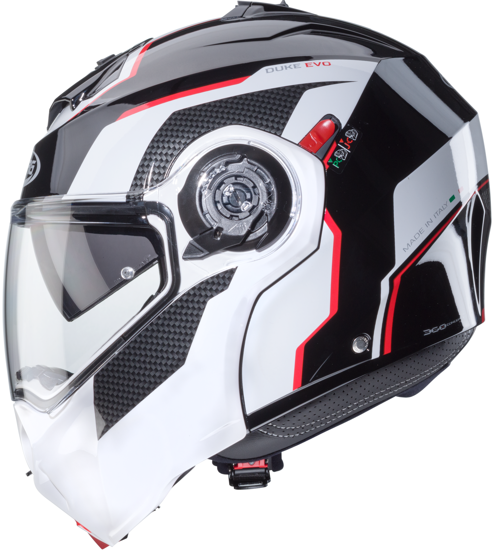 Caberg Duke Evo Move Siyah Beyaz Kırmızı