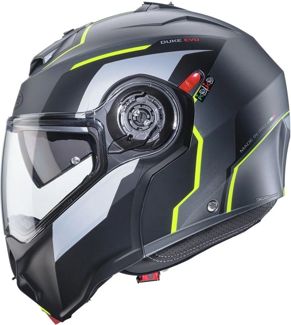 Caberg Duke Evo Move Mat Metalik Gri Siyah Fosfor Sarı