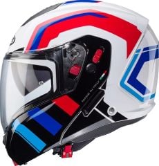 Caberg Horus X Road Beyaz Kırmızı Mavi Açık Mavi