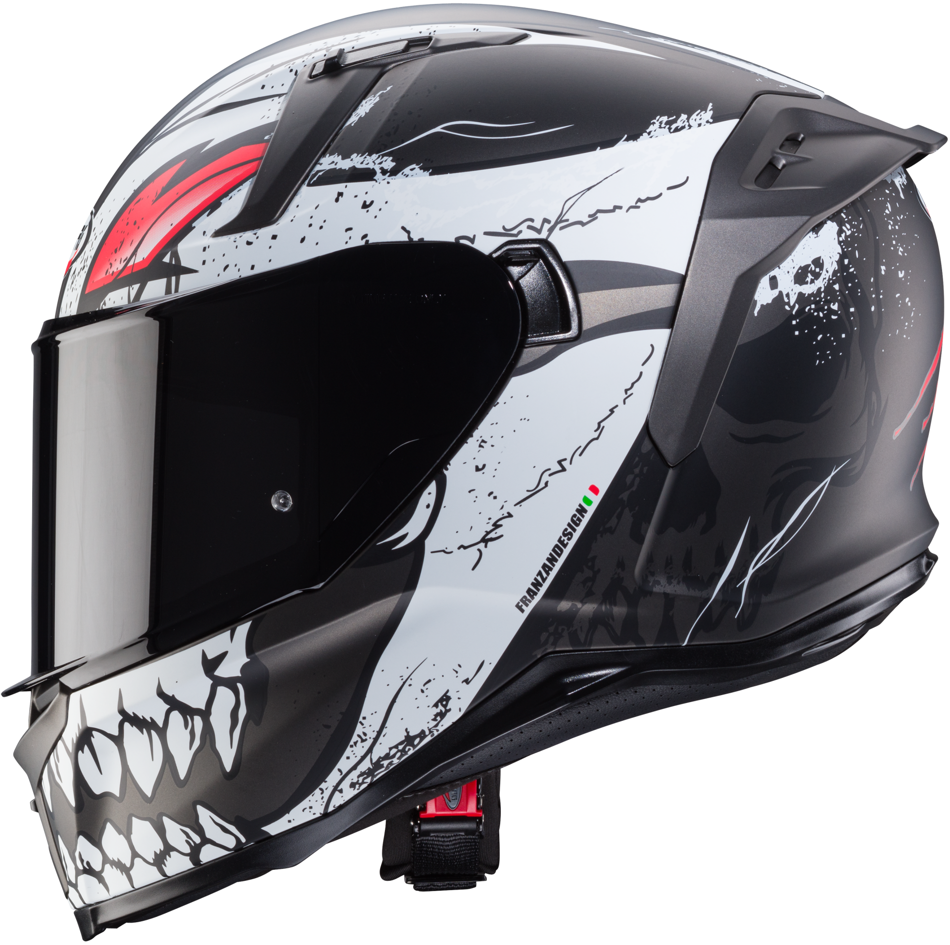 Caberg Avalon Punk Mat Gri Siyah Kırmızı