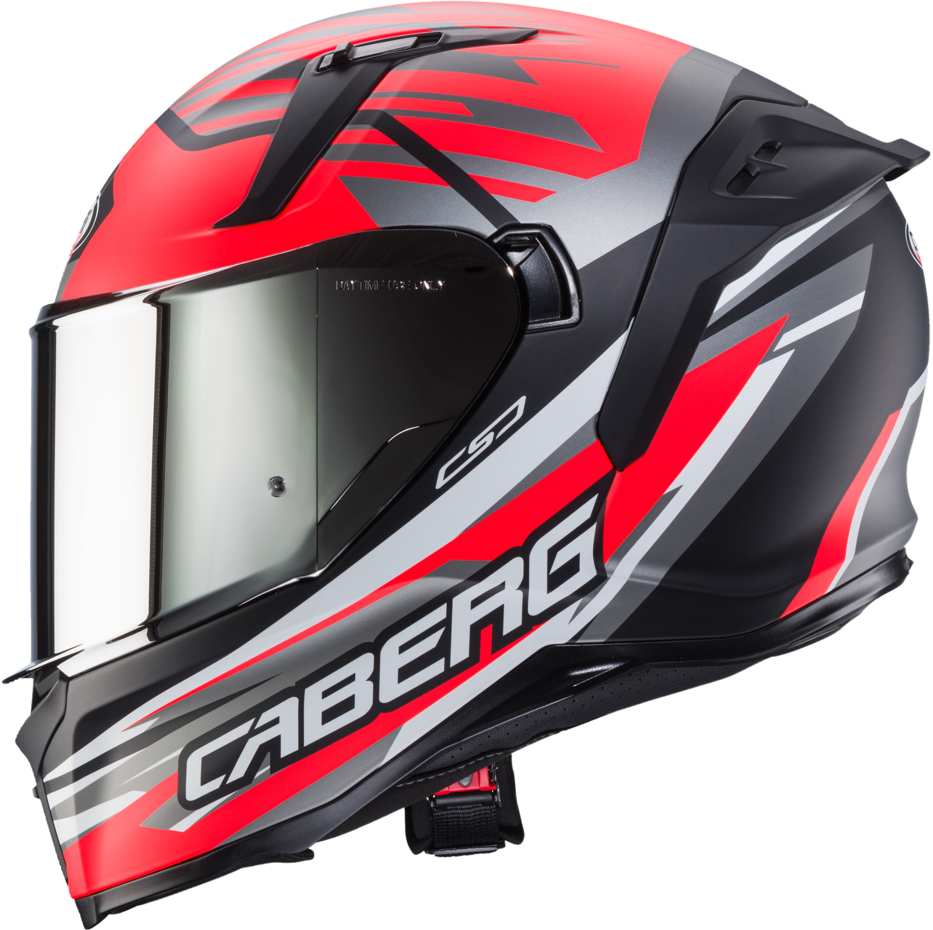 Caberg Avalon Kira Mat Siyah Gri Fosfor Kırmızı Beyaz