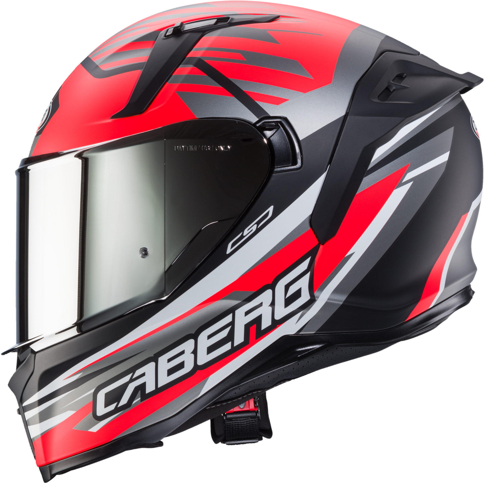 Caberg Avalon Kira Mat Siyah Gri Fosfor Kırmızı Beyaz