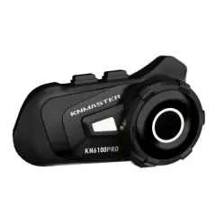 KN Master KN6100 PRO Motosiklet Kask İnterkom Bluetooth Kulaklık Seti Karbon Siyah