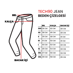 Tech90 Monza Kevlar Kot Motosiklet Pantolonu